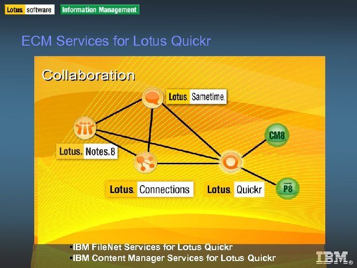 IBM Software Group | DB 2 Information Management Software ECM Services for Lotus Quickr