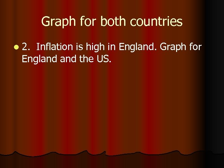 Graph for both countries l 2. Inflation is high in England. Graph for England