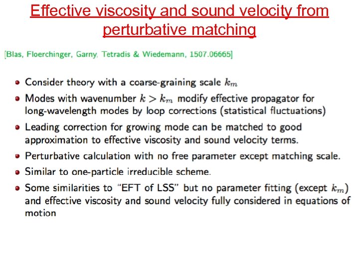 Effective viscosity and sound velocity from perturbative matching 