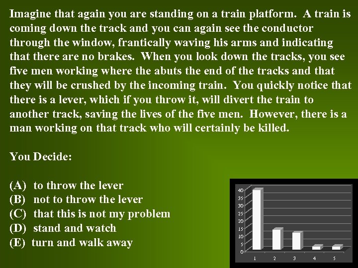Imagine that again you are standing on a train platform. A train is coming