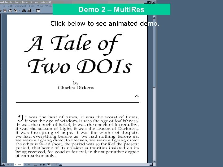 Demo 2 – Multi. Res Click below to see animated demo. 