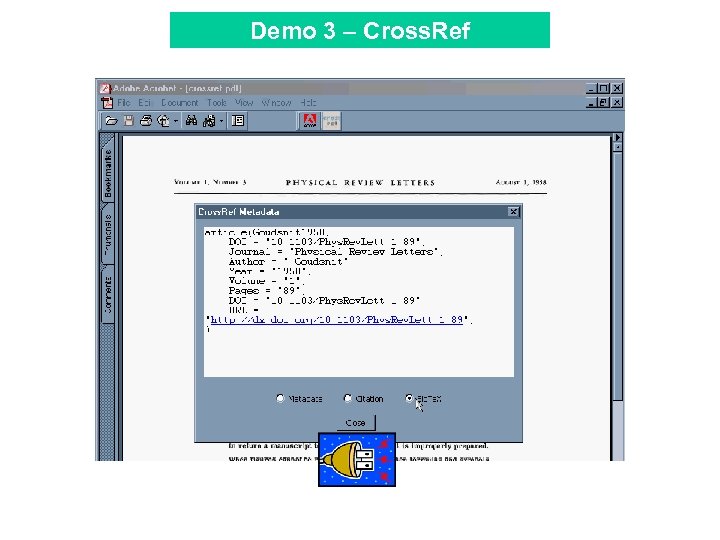 Demo 3 – Cross. Ref Tool Bar 