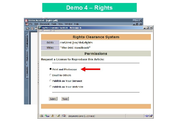 Demo 4 – Rights Tool Bar 
