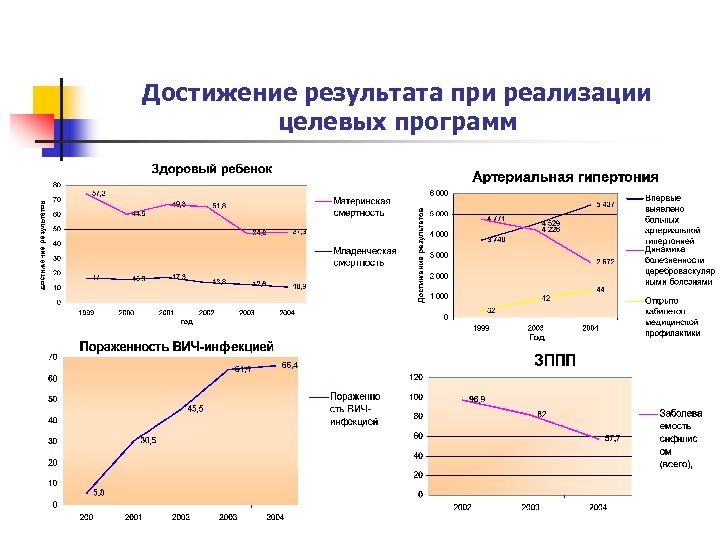 Достижение результата при реализации целевых программ 