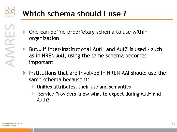 Which schema should I use ? One can define proprietary schema to use within