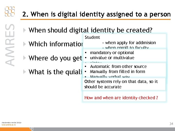 2. When is digital identity assigned to a person When should digital identity be