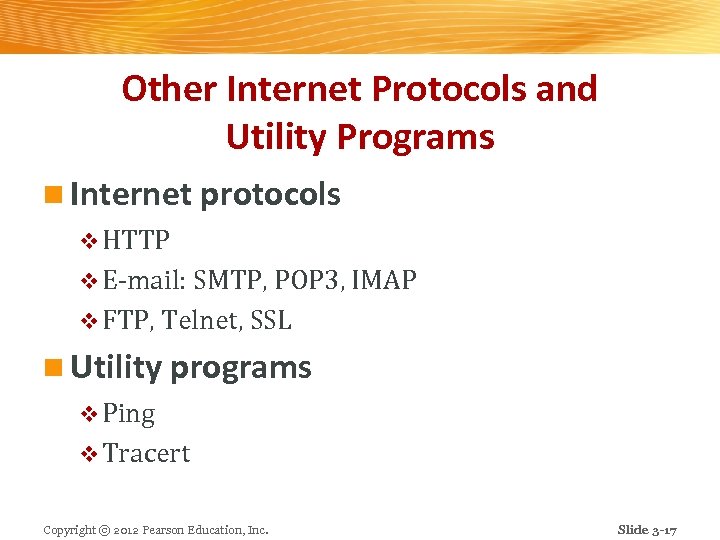 Other Internet Protocols and Utility Programs n Internet protocols v HTTP v E-mail: SMTP,