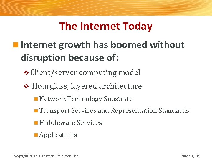 The Internet Today n Internet growth has boomed without disruption because of: v Client/server
