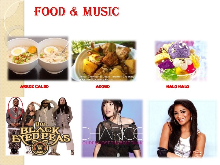 FOOD & MUSIC arroz Caldo adobo halo 