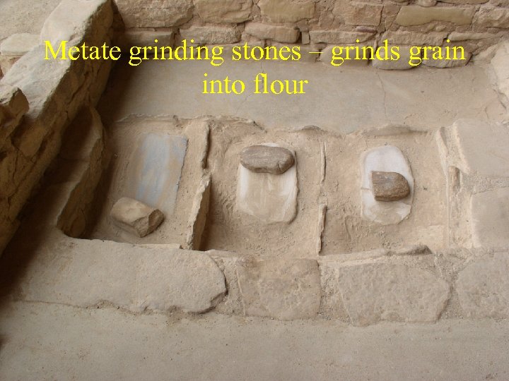 Metate grinding stones – grinds grain into flour 