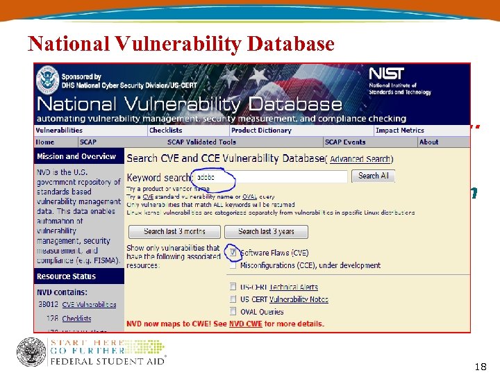 National Vulnerability Database In the near future, information warfare will control the form and