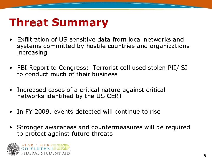 Threat Summary • Exfiltration of US sensitive data from local networks and systems committed
