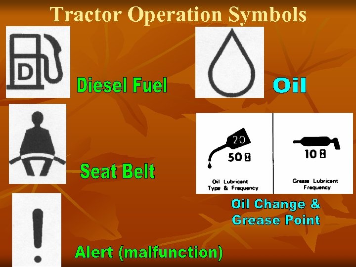 Tractor Operation Symbols 