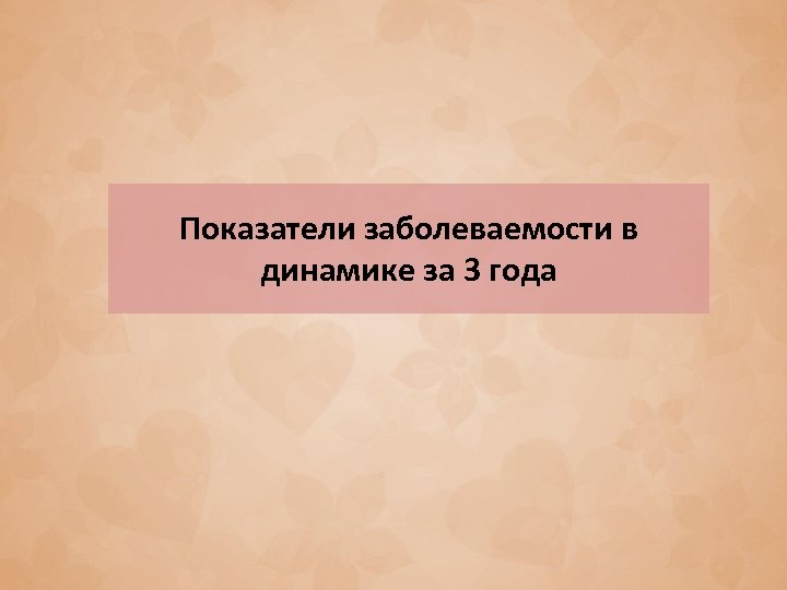 Показатели заболеваемости в динамике за 3 года 