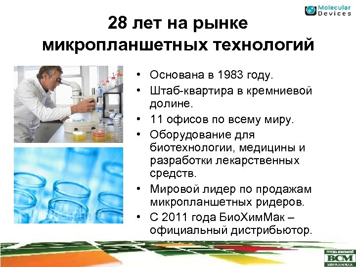 28 лет на рынке микропланшетных технологий • Основана в 1983 году. • Штаб-квартира в