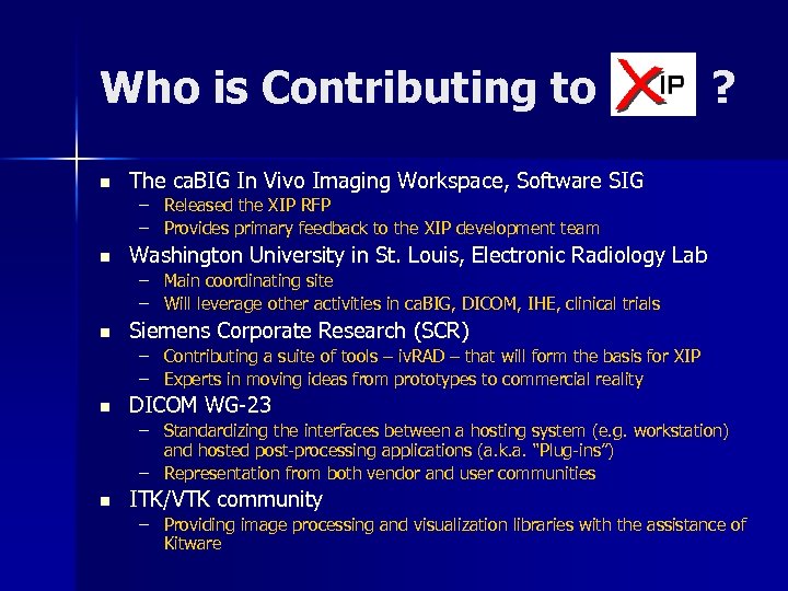 Who is Contributing to n ? The ca. BIG In Vivo Imaging Workspace, Software