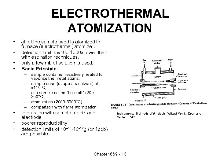 ELECTROTHERMAL ATOMIZATION • • all of the sample used is atomized in furnace (electrothermal)