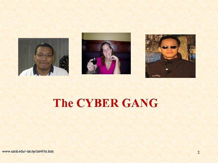 The CYBER GANG www. umsl. edu/~lacity/int 480 a. htm 2 