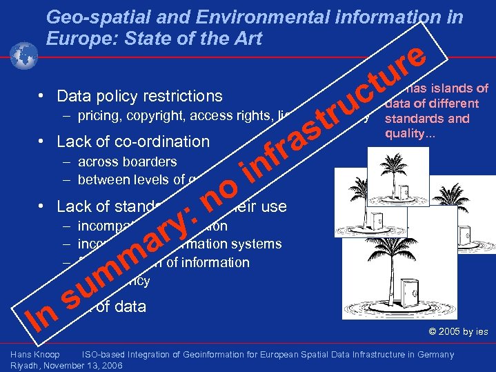Geo-spatial and Environmental information in Europe: State of the Art re tu c •