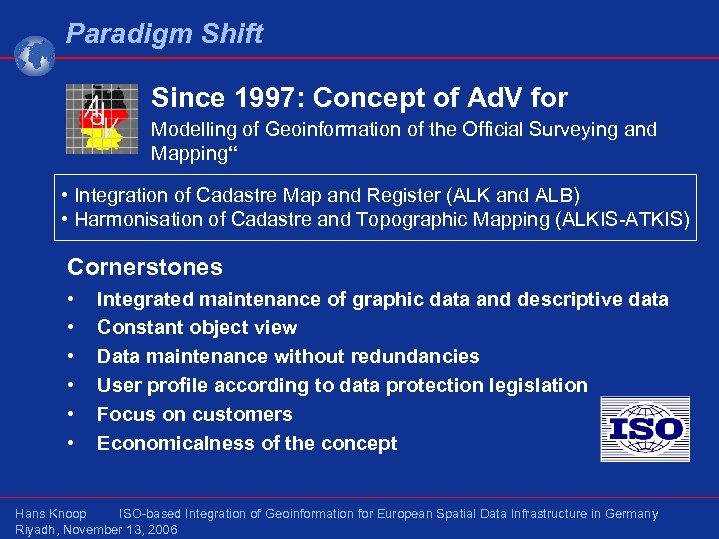 Paradigm Shift Since 1997: Concept of Ad. V for Modelling of Geoinformation of the