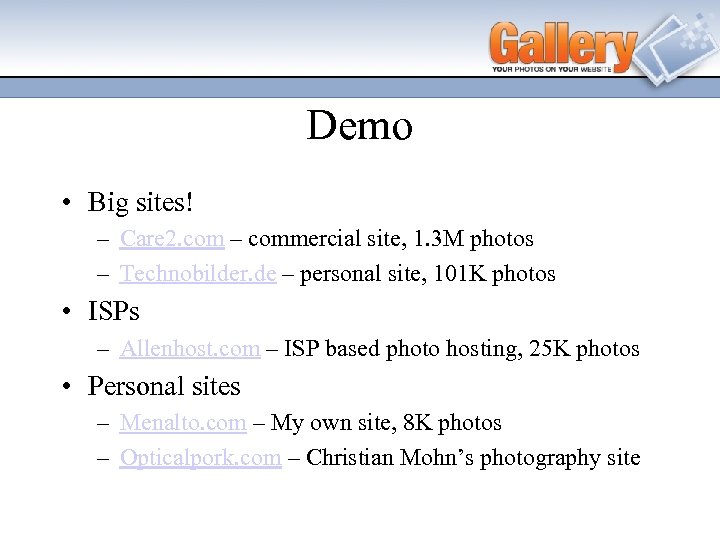 Demo • Big sites! – Care 2. com – commercial site, 1. 3 M