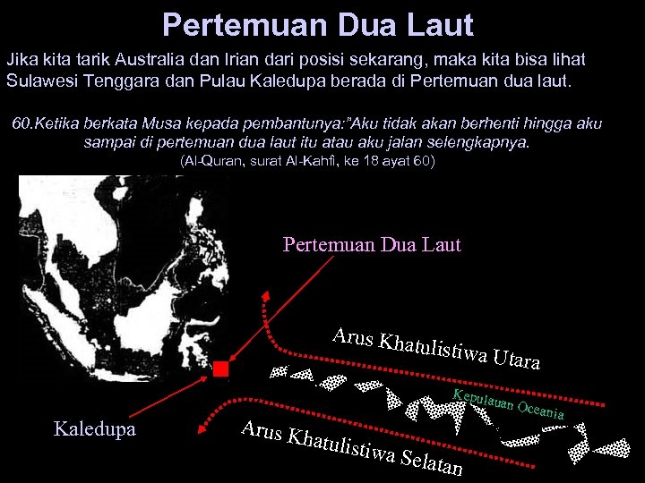 Pertemuan Dua Laut Jika kita tarik Australia dan Irian dari posisi sekarang, maka kita