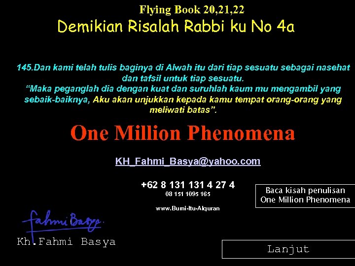Flying Book 20, 21, 22 Demikian Risalah Rabbi ku No 4 a 145. Dan