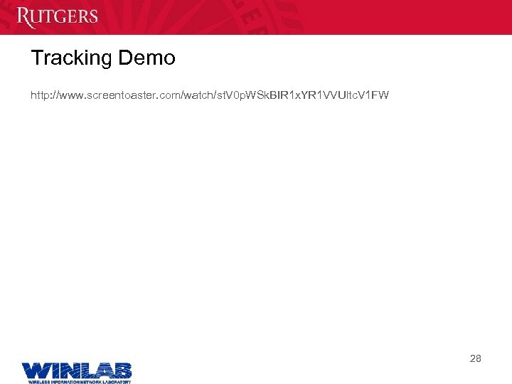 Tracking Demo http: //www. screentoaster. com/watch/st. V 0 p. WSk. BIR 1 x. YR