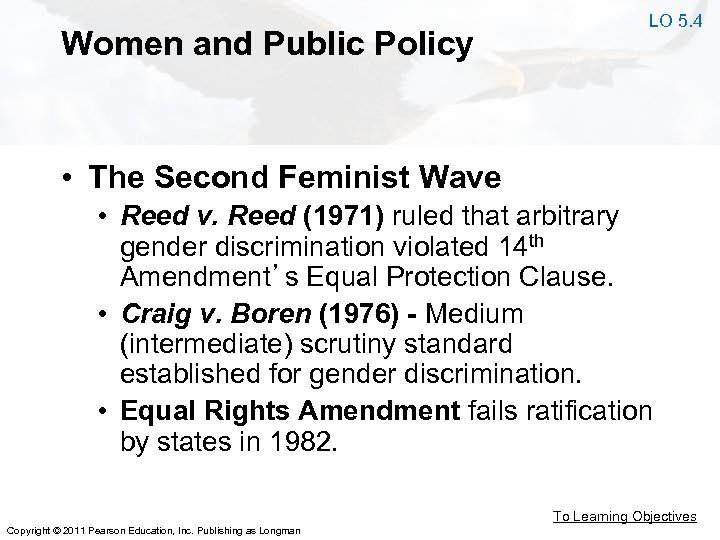 Women and Public Policy LO 5. 4 • The Second Feminist Wave • Reed