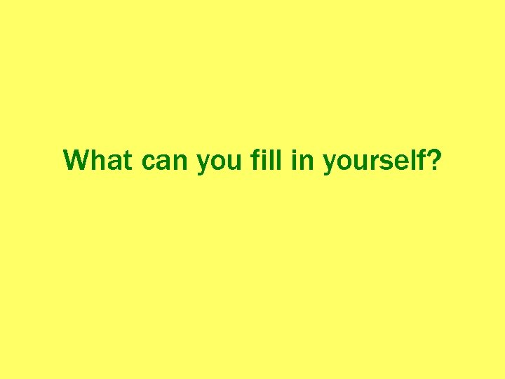 What can you fill in yourself? 