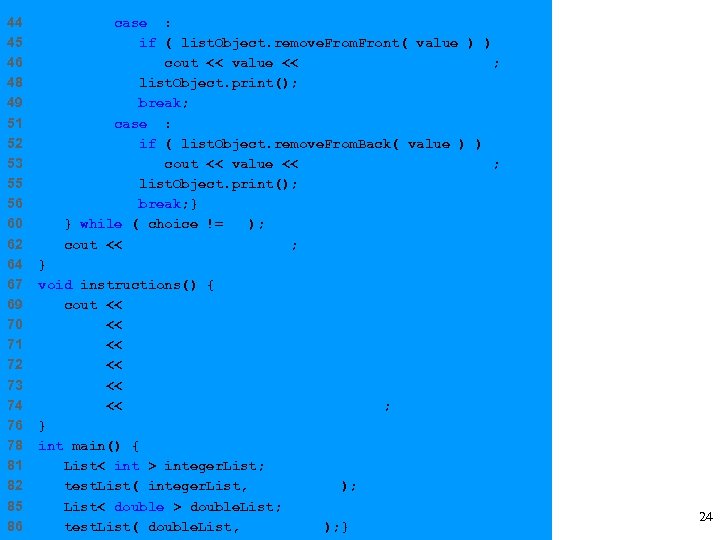 44 45 46 48 49 51 52 53 55 56 60 62 64 67