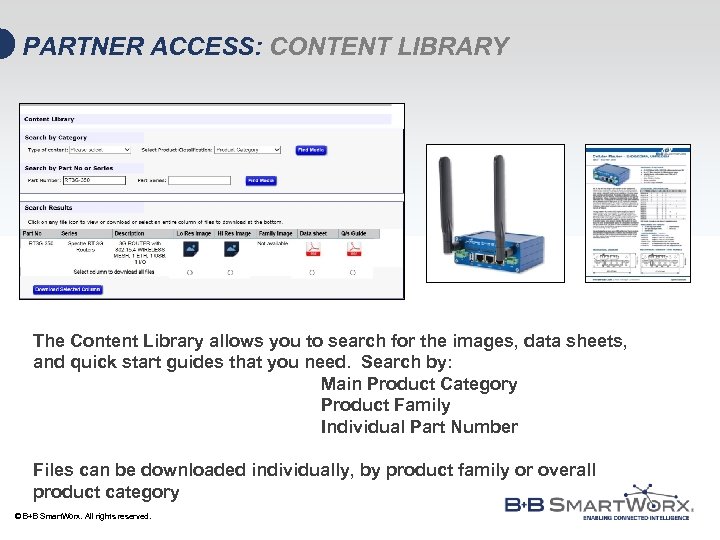 PARTNER ACCESS: CONTENT LIBRARY The Content Library allows you to search for the images,