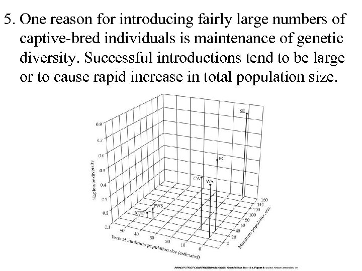 5. One reason for introducing fairly large numbers of captive-bred individuals is maintenance of