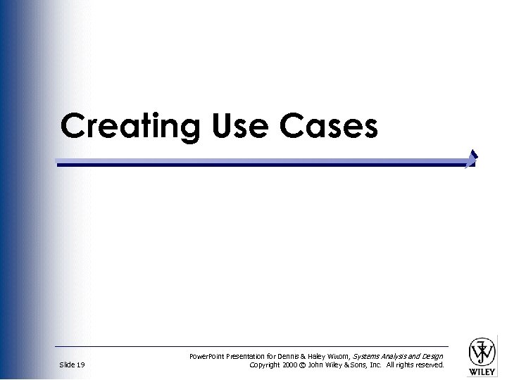 Creating Use Cases Slide 19 Power. Point Presentation for Dennis & Haley Wixom, Systems