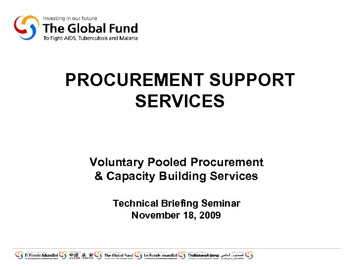 PROCUREMENT SUPPORT SERVICES Voluntary Pooled Procurement Capacity