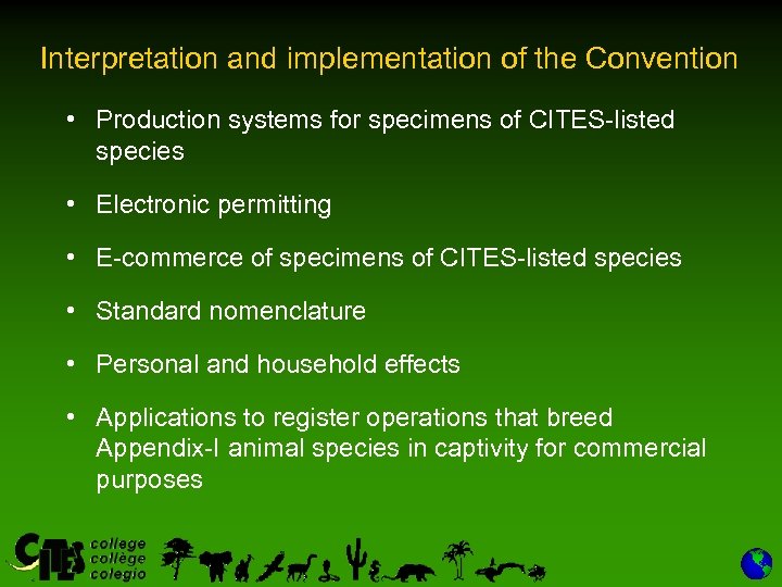 Interpretation and implementation of the Convention • Production systems for specimens of CITES-listed species