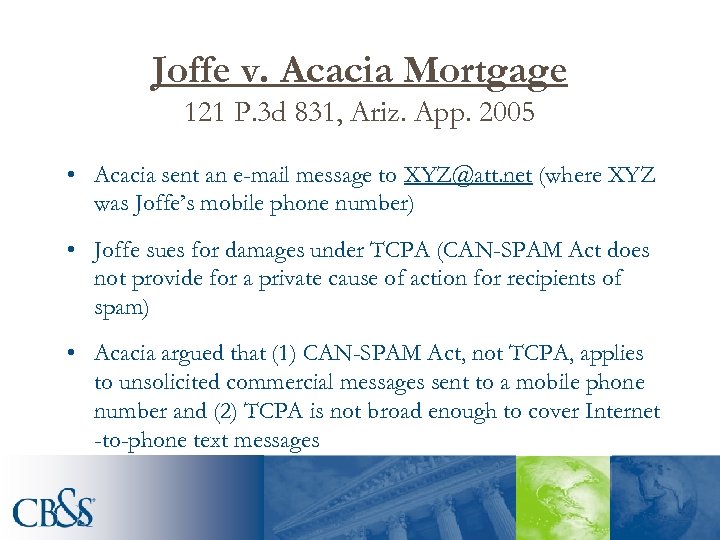 Joffe v. Acacia Mortgage 121 P. 3 d 831, Ariz. App. 2005 • Acacia