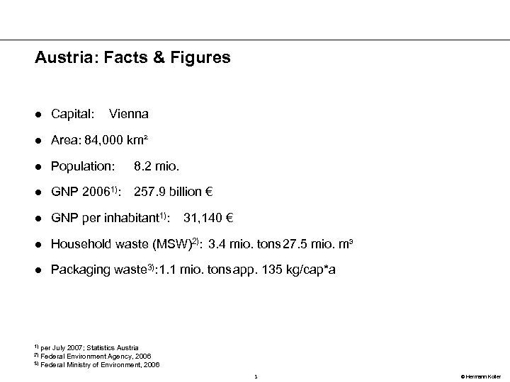 Austria: Facts & Figures l Capital: Vienna l Area: 84, 000 km² l Population: