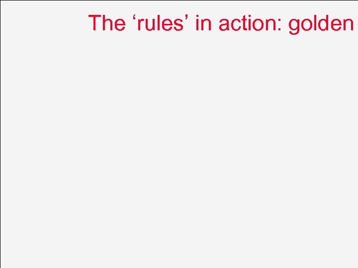 The ‘rules’ in action: golden 