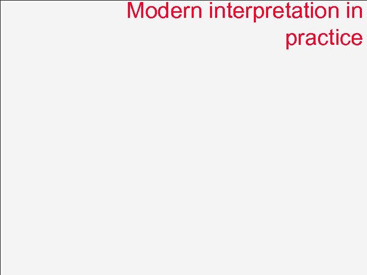 Modern interpretation in practice 