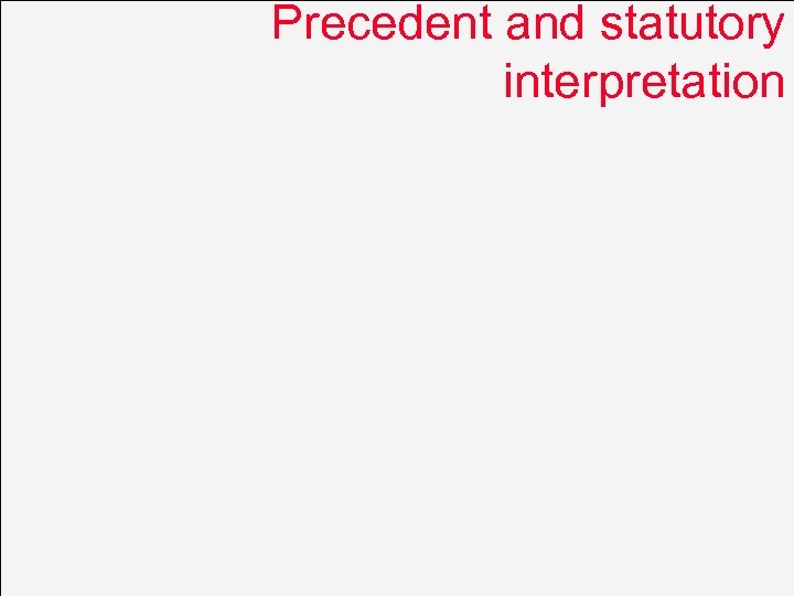 Precedent and statutory interpretation 