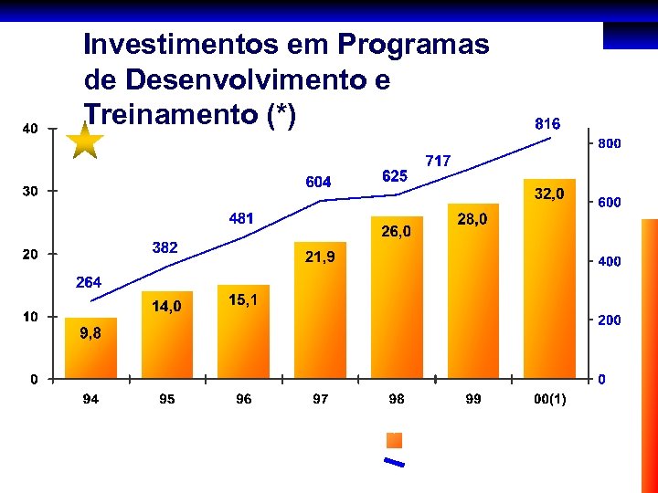 Investimentos em Programas de Desenvolvimento e Treinamento (*) 