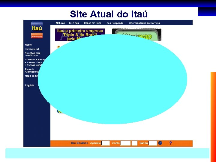 Site Atual do Itaú 