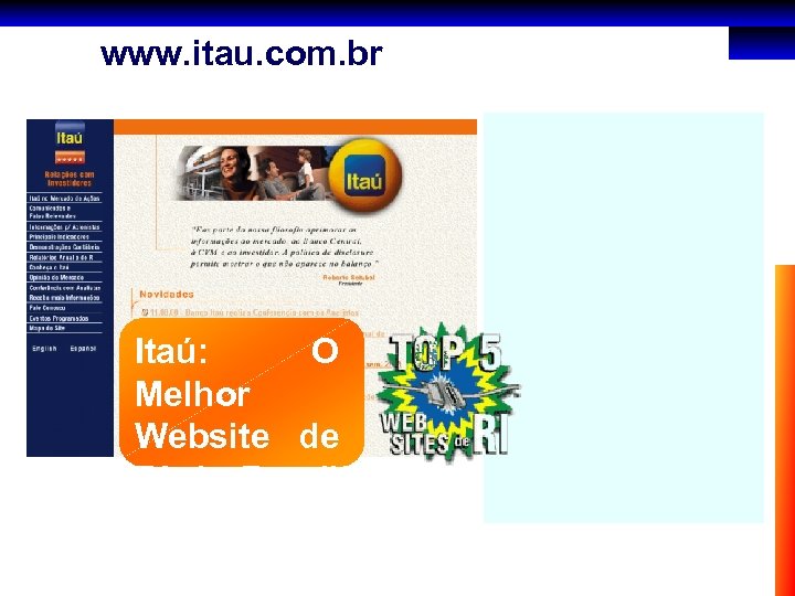www. itau. com. br Itaú: O Melhor Website de RI do Brasil - 2000