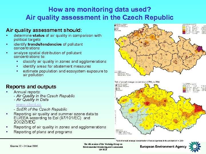 How are monitoring data used? Air quality assessment in the Czech Republic Air quality