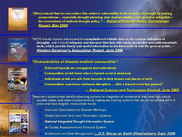 “(We) contend that we can reduce this nation’s vulnerability to the impacts of drought