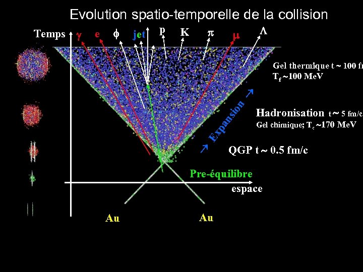 Evolution spatio-temporelle de la collision f e p K m L e ion Gel