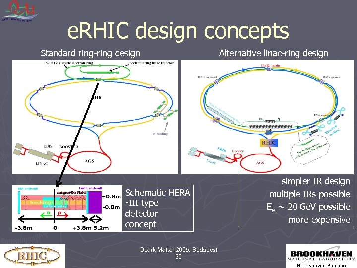 e. RHIC design concepts Standard ring-ring design Schematic HERA -III type detector concept Alternative