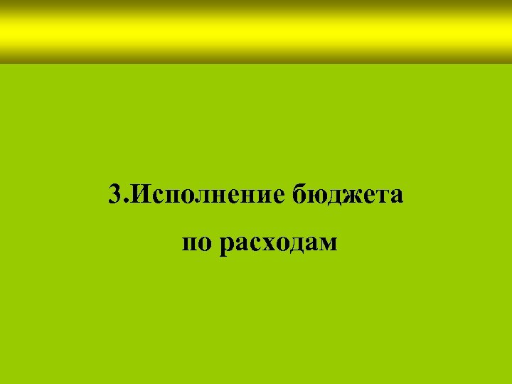 3. Исполнение бюджета по расходам 