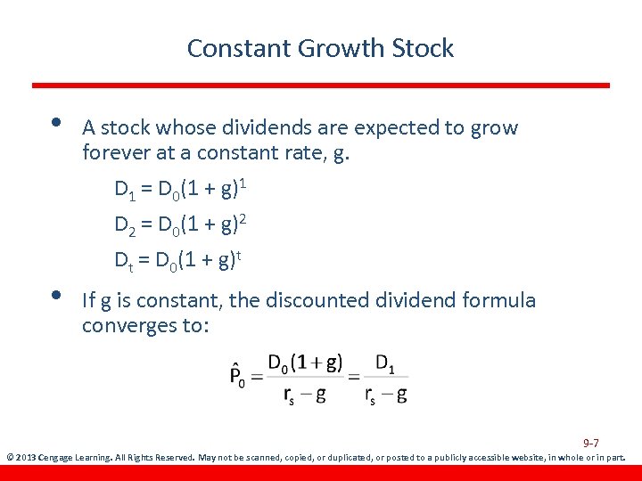 Chapter 9 Stocks and Their Valuation Features of